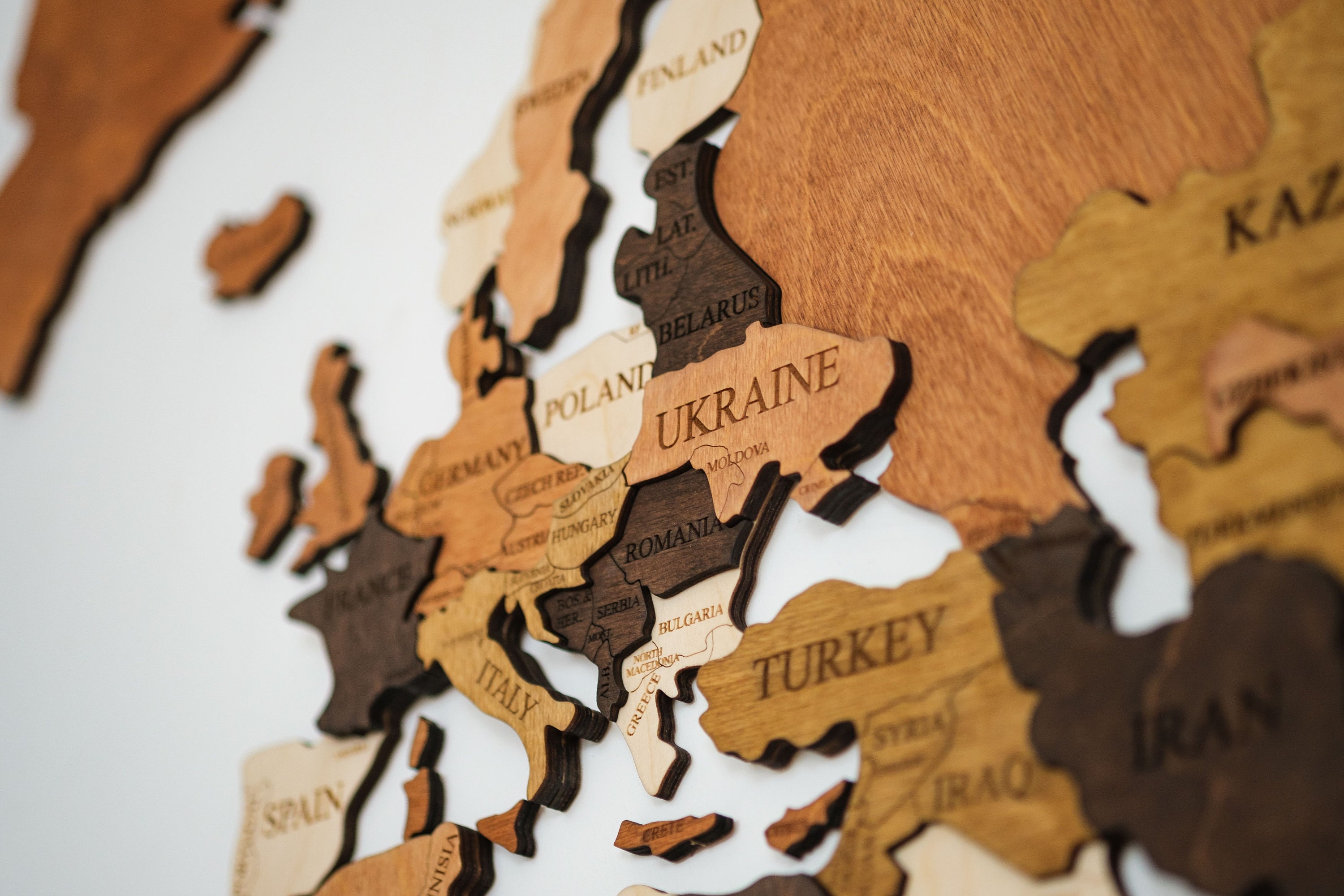 3D World Map Wood Map Wall Art Wood Wall Art Wooden Map Wood Etsy