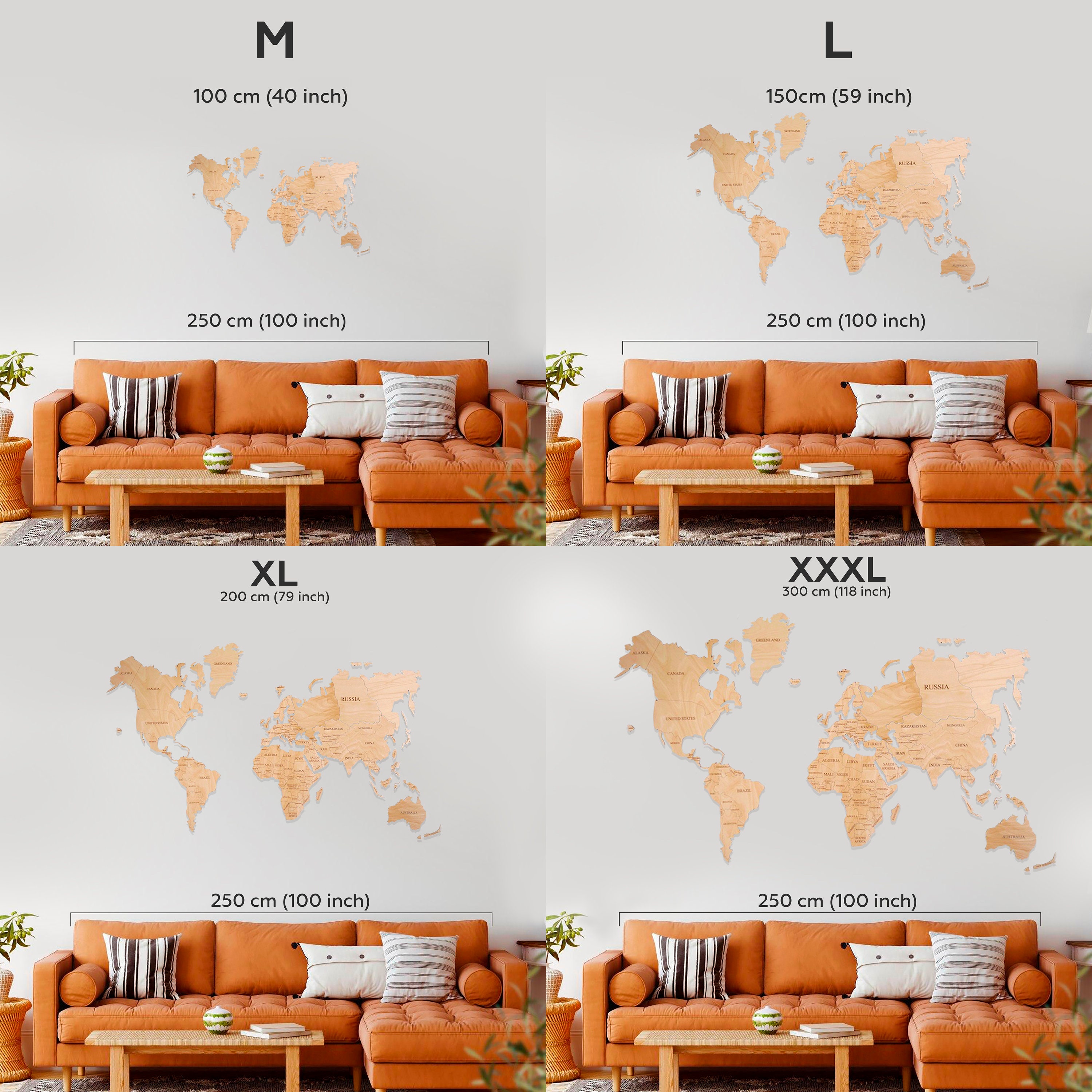 Wood Wall Art Wall Map of the World Map Wooden Travel Push Pin Etsy