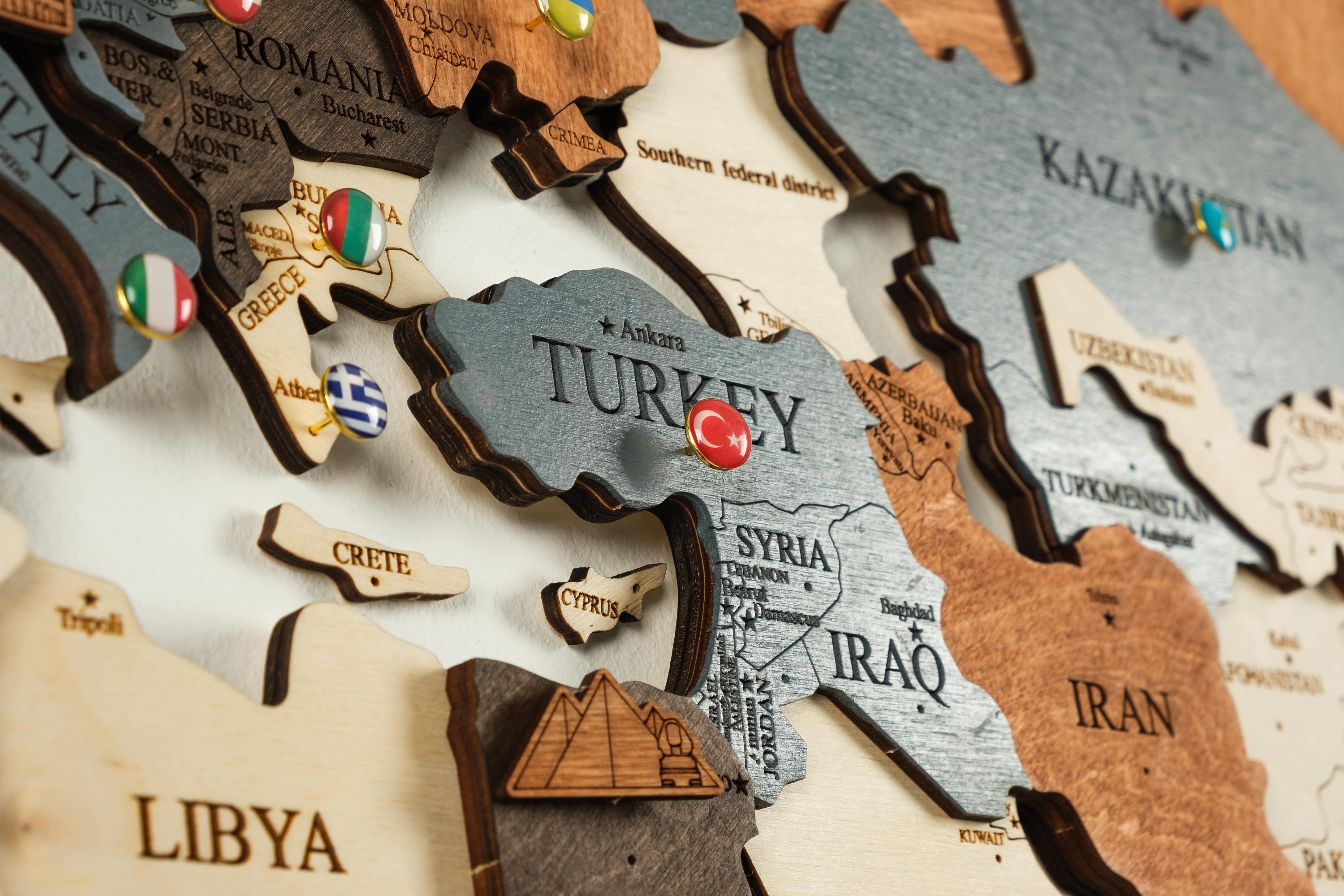 World Map Wall Wooden Map of the World Map Wooden Gift for Etsy