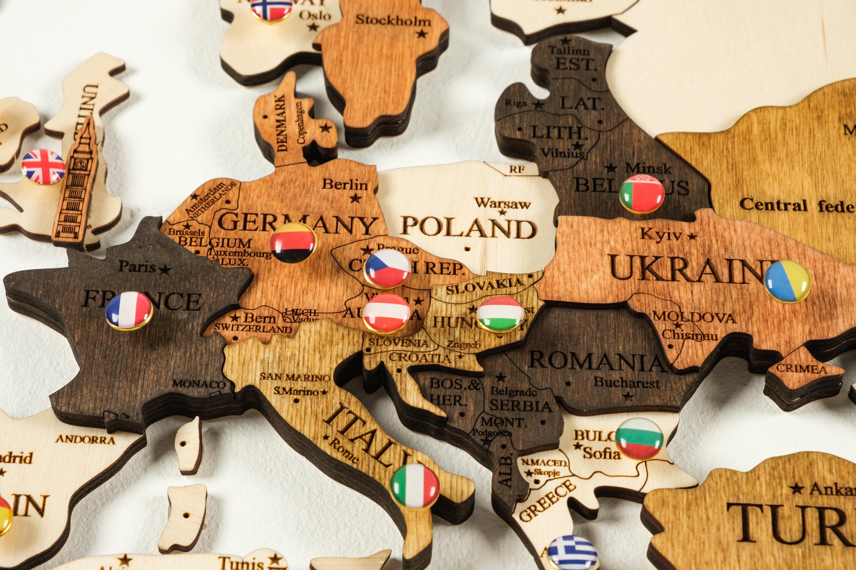 Travel Push Pin Map Wall Wooden Map of the World Map Rustic  Etsy