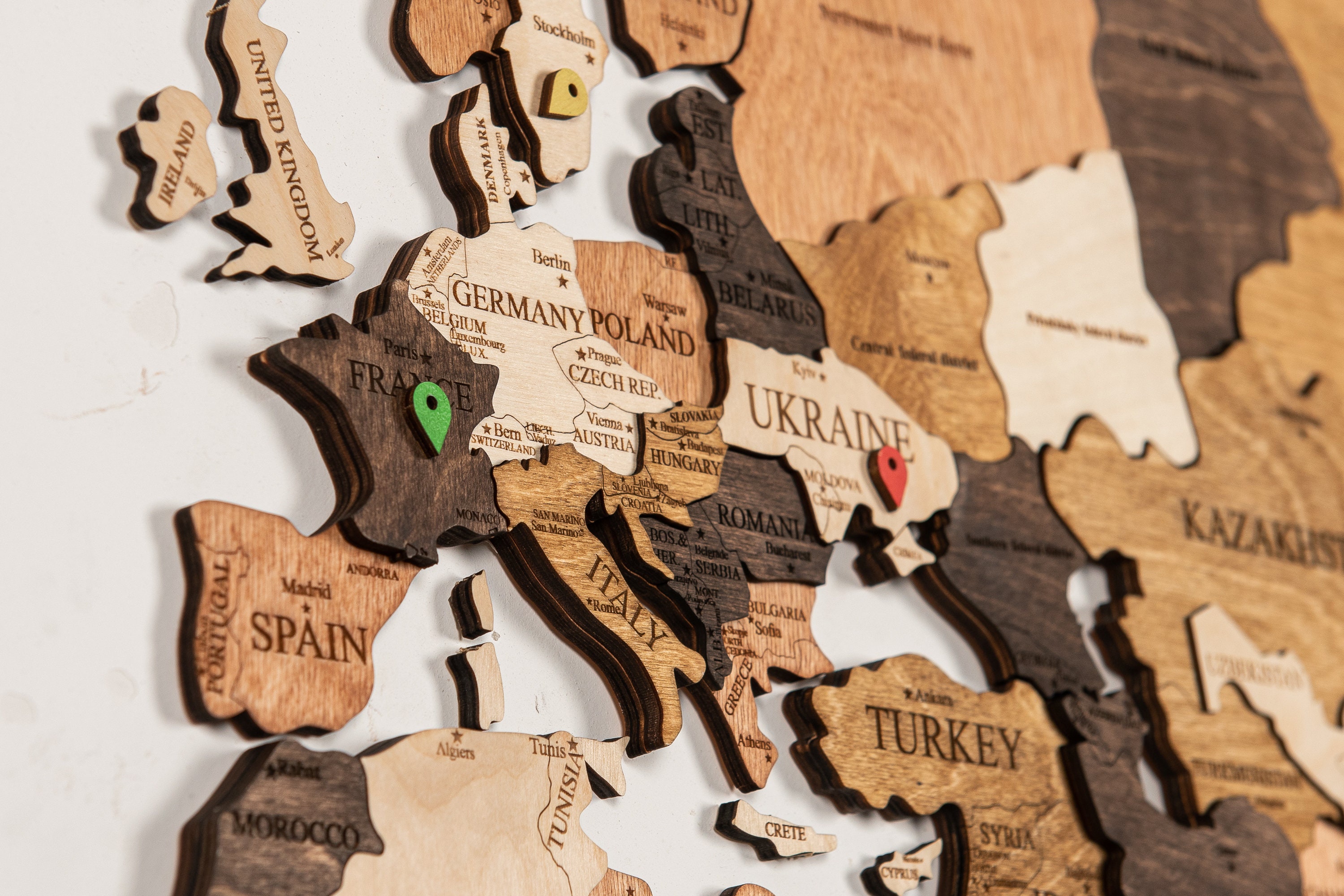 3D World Map Wood Map Wall Art Wood Wall Art Wooden Map Wood Etsy