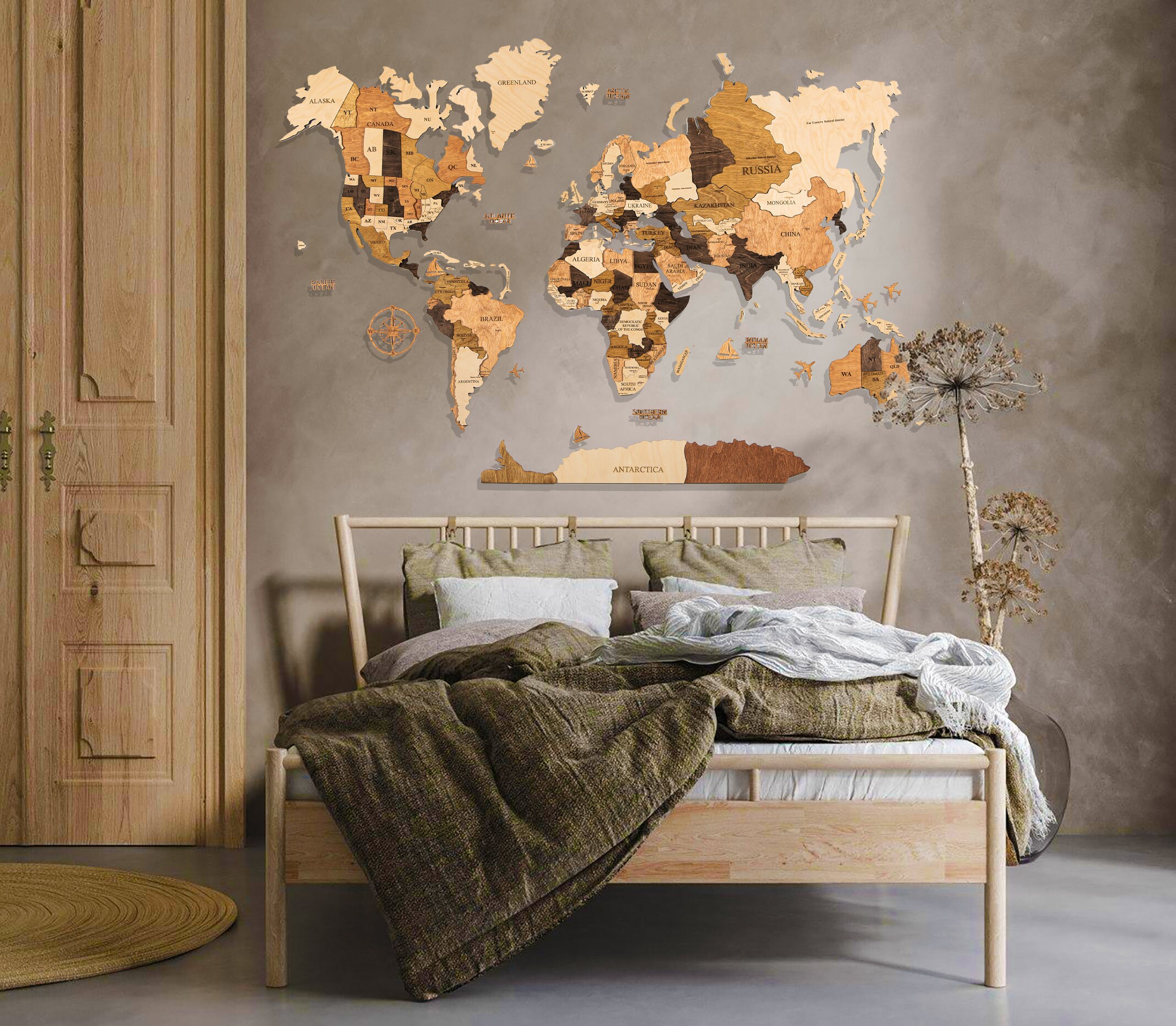 Decoracion del hogar Adornos de madera decoracion de madera | Etsy