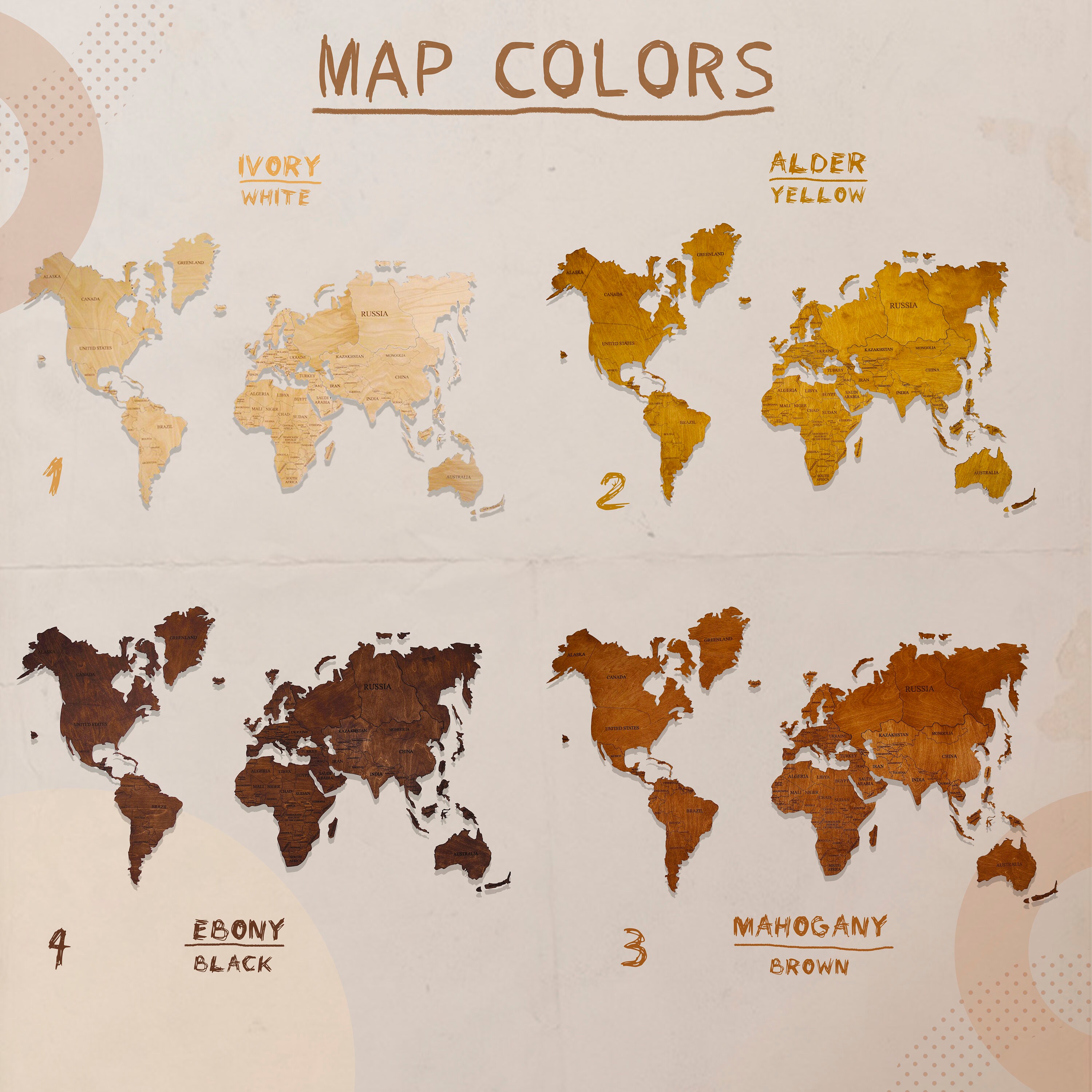 Wall Wooden Map of the World Map Wood Art World Map Wood Etsy