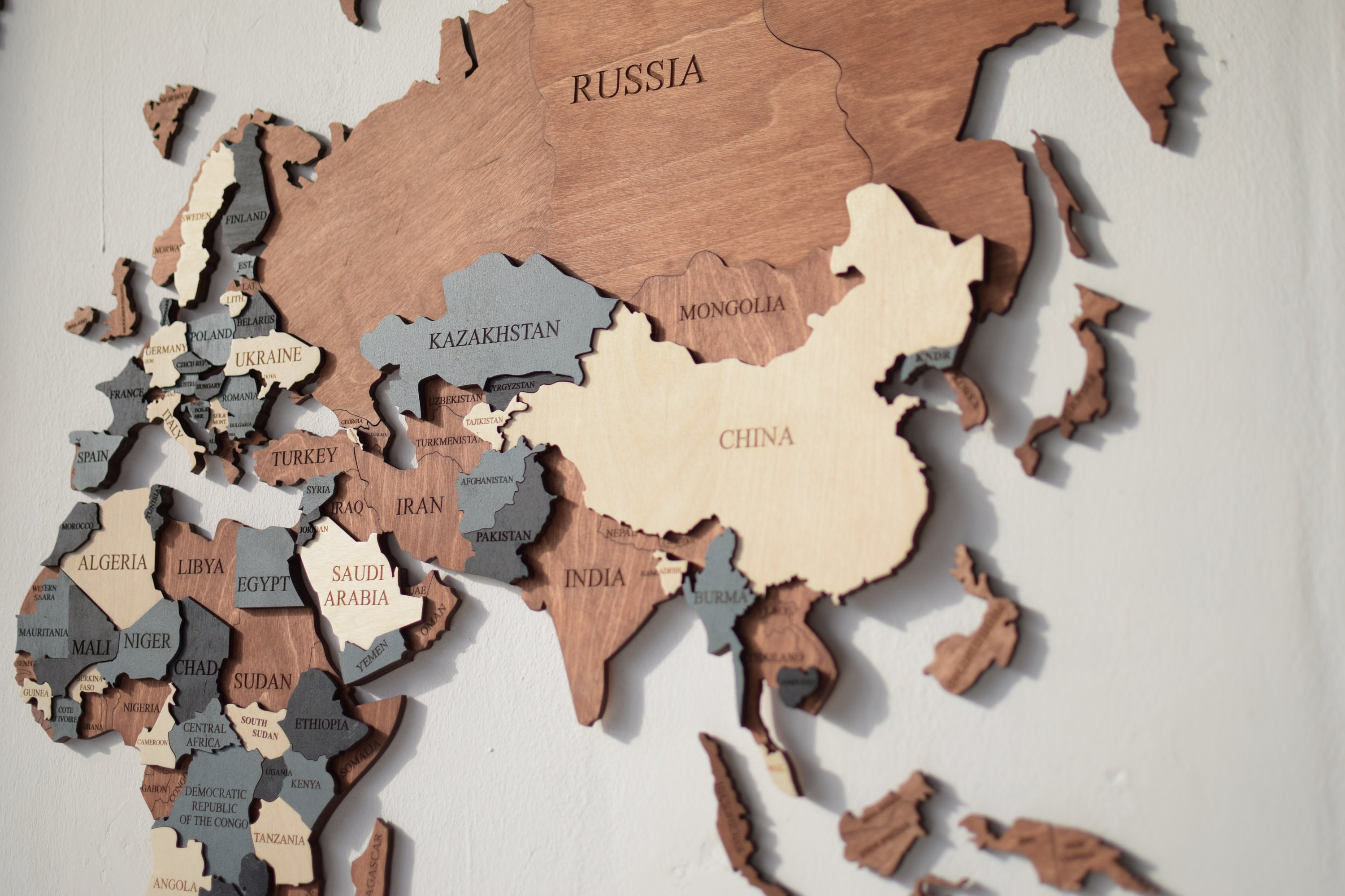 World Map Wood Wall Art Wooden Map Wood World Map Rustic Etsy