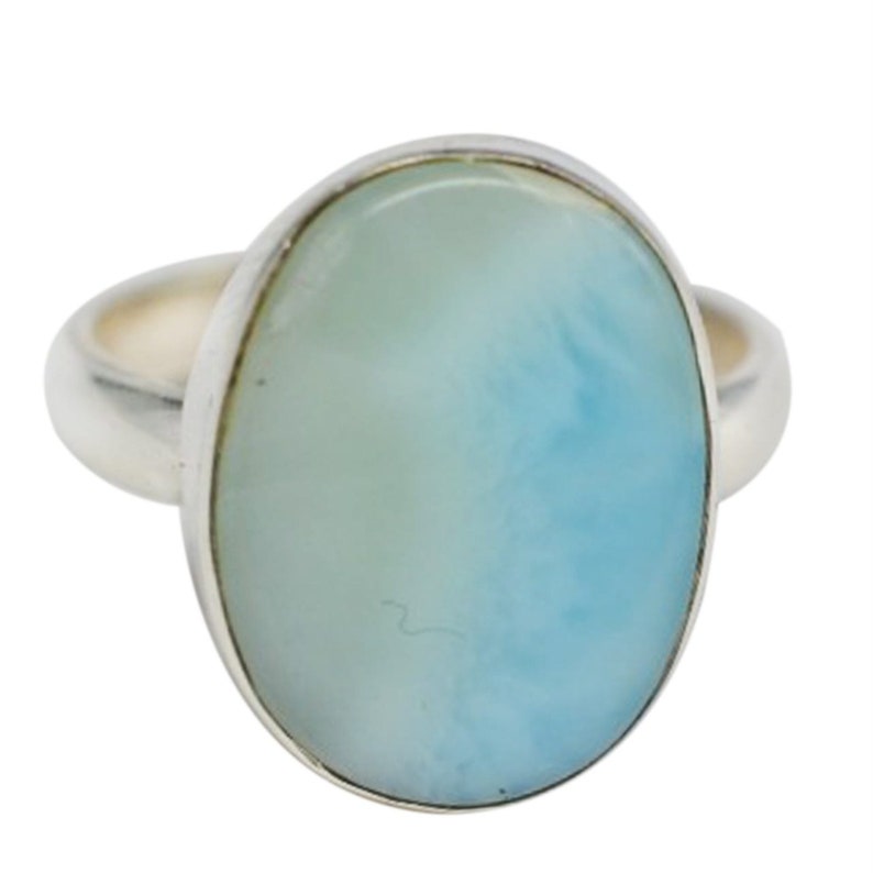 Larimar 925 Sterling Silver Ring 3.19 Gm Larimar Gemstone Ring Handmade Larimar Ring Jewelry 12x15mm Oval Shape Larimar Ring