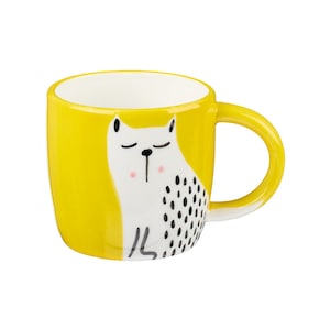 Handmade cat mug for the cat lover. Perfect cat gift for cat people. Cute cats.