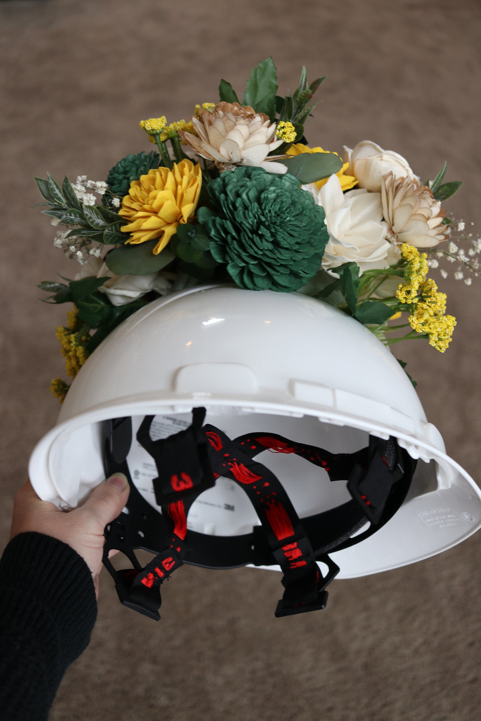 Hard Hat Wood Flower Arrangement Mother's Day Etsy