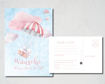 25 Balloon cards-wishes fly through the air