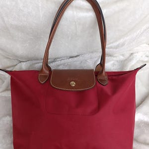 Longchamp le pliage nylon red bag made in France
