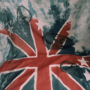 womans scarf british flag with skulls,viscose