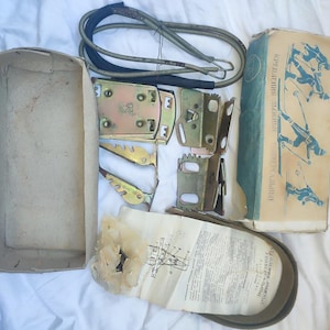 vintage set of ski bindings of the ussr