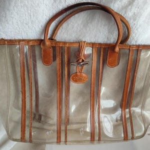 Longchamp roseau transparent vinyl bag rare