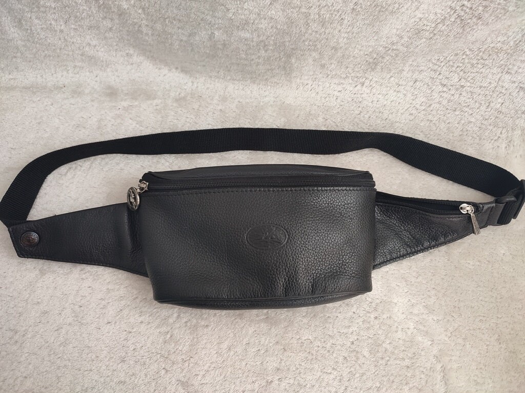 Longchamp Leather Black Belt Bag,hip Bag, Made in France - Etsy display picture 3