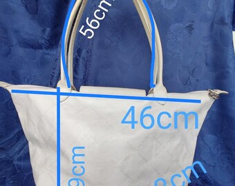 Longchamp Large White Logo Shoulder Bag,made in France - Etsy