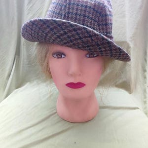 Vintage Failsworth Headwear UK British Plaid Trilby Fedora Hat Wool