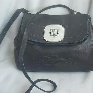 Vintage Longchamp leather shoulder,crossbody bag,made in France