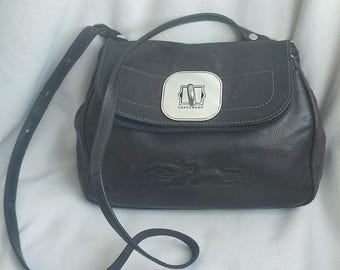 Vintage Longchamp leather shoulder,crossbody bag,made in France