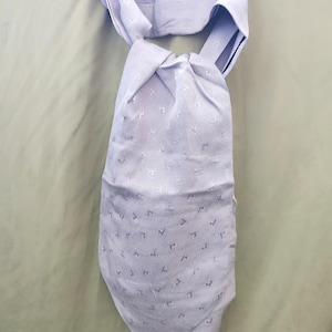 Vintage Paco rabanne,silver silk ascot tie made in France