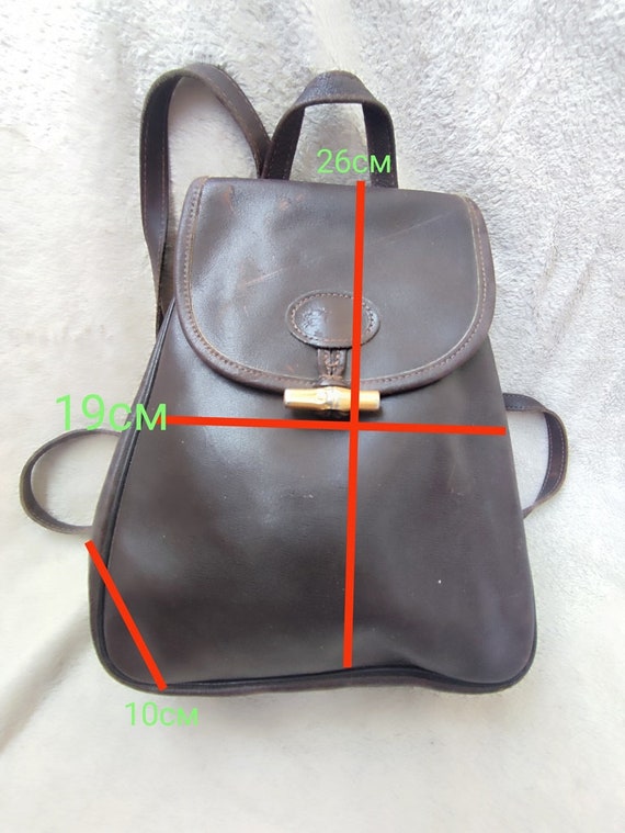 Longchamp Vintage Brown Leather Backpack Etsy Australia