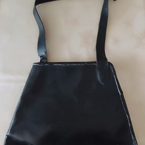 Vintage Longchamp Leather Black Shoulder Bag made in France