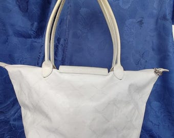 ロンシャンの大きな白いロゴのショルダーバッグ、フランス製 - Etsy 日本