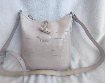 Longchamp vintage bag,patent croco leather crossbody shoulder bag made in France