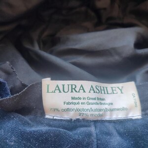 Vintage Laura Ashley Hat Navy Blue Velvet Made in Great Britain Elegant ...