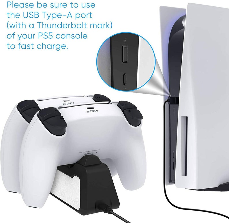 Dual Fast Charger for PS5 Wireless Controller USB 3.1 Typec Etsy