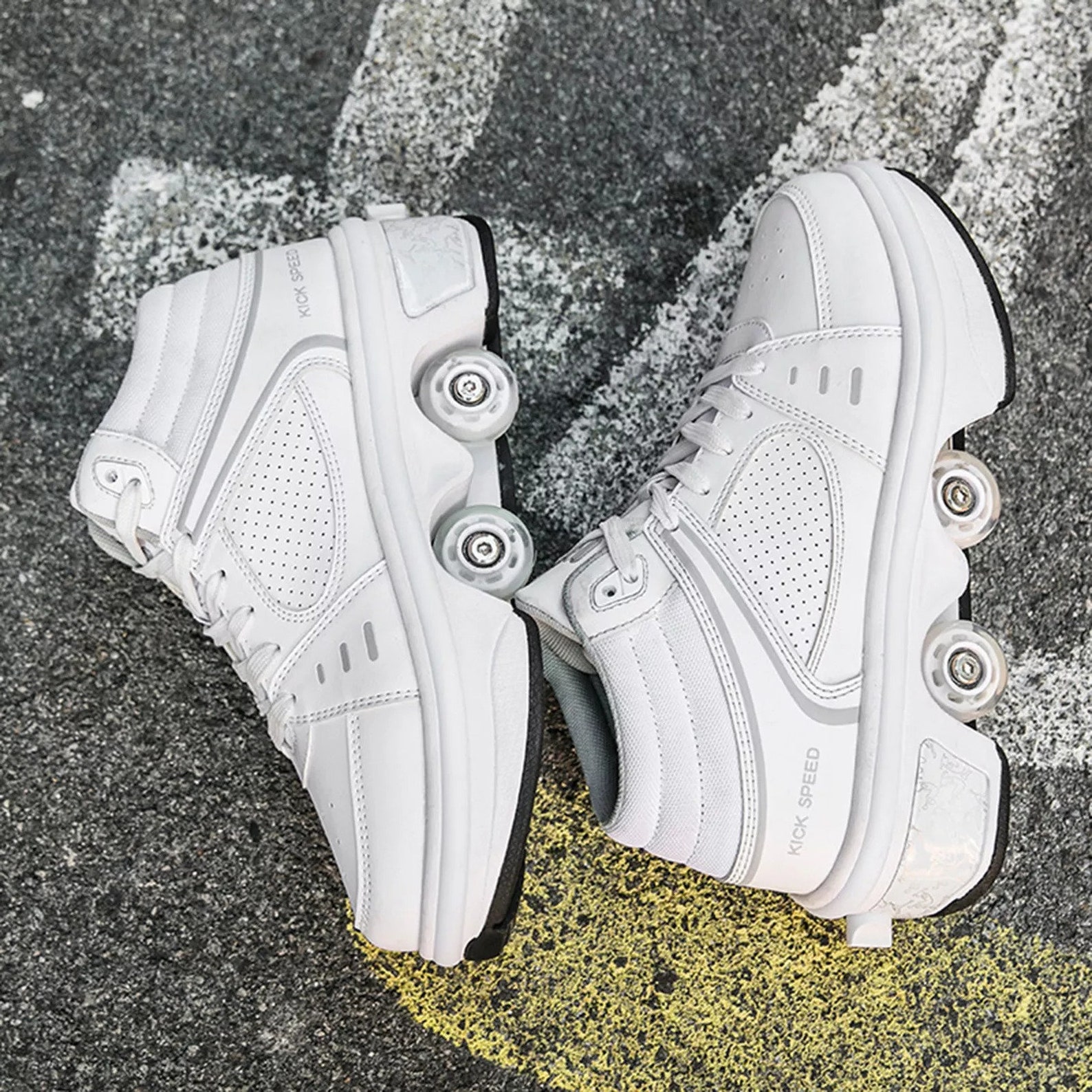 Sneakers Deformation Roller Skate Shoes Parkour Roller Shoes Etsy