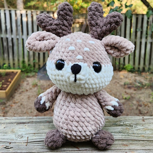 Crochet Deer Plushie Amigurumi Woodland Creature Stuffed Animal Toy