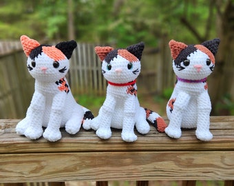 三毛猫の編みぐるみキーホルダー - かぎ針編みのパターン（PDF