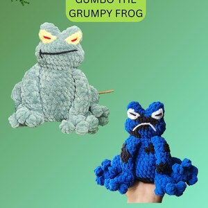 PDF CROCHET PATTERN: Gumbo the Grumpy Frog