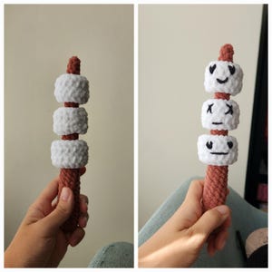 PDF PATTERN The Melting Friends Crochet Removable Marshmallows on a Stick Smores