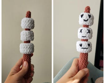 PATRÓN PDF Los Amigos Derretidos Crochet Malvaviscos Desmontables en un Palito Smores