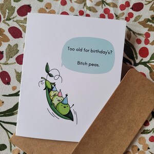 Carte d'anniversaire : petits pois