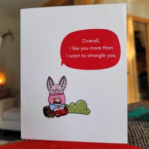 Carte d'amour : jolie chauve-souris étranglée