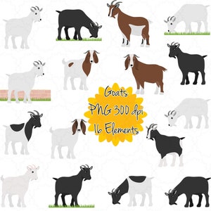 Goat Clipart | Goat Clip Art | Goat Graphics | Goat Printable | Instant Download | Cute Digital Art | Funny Goat | Cute Goat png