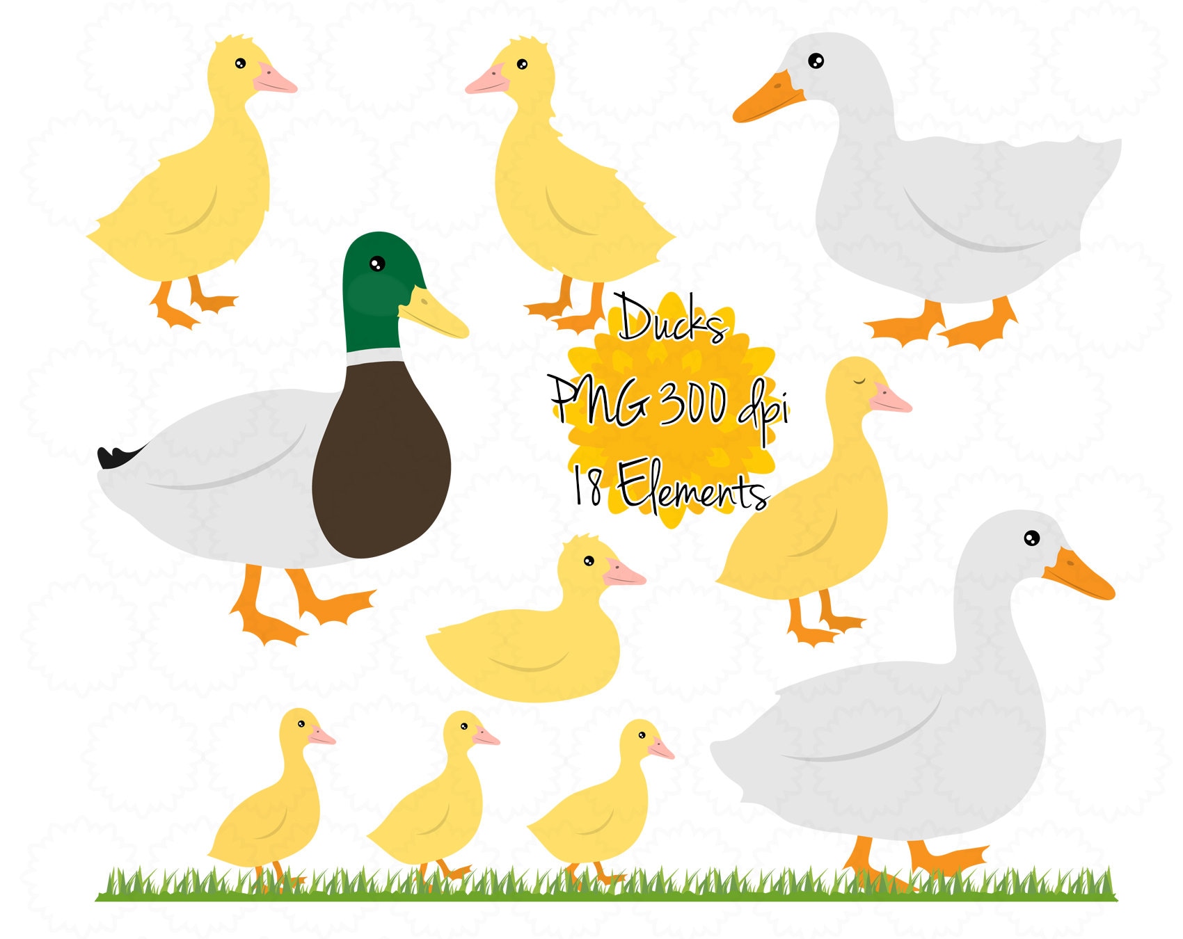 Ente Clipart Entlein Clipart Stockente Ente Grafiken Etsy