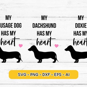 Mein Dackel hat mein Herz SVG & DXF Datei | Dackel SVG | Muss Dash Svg | Hunderasse Svgs | Hund Png | Süße Dackel Silhouette