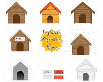 Perro Kennel Clipart / Perro Kennel png / Kennel Clip Art / Casa del Perro png / Dog Kennel Gráficos / Descarga Instantánea / Arte Digital Imprimible