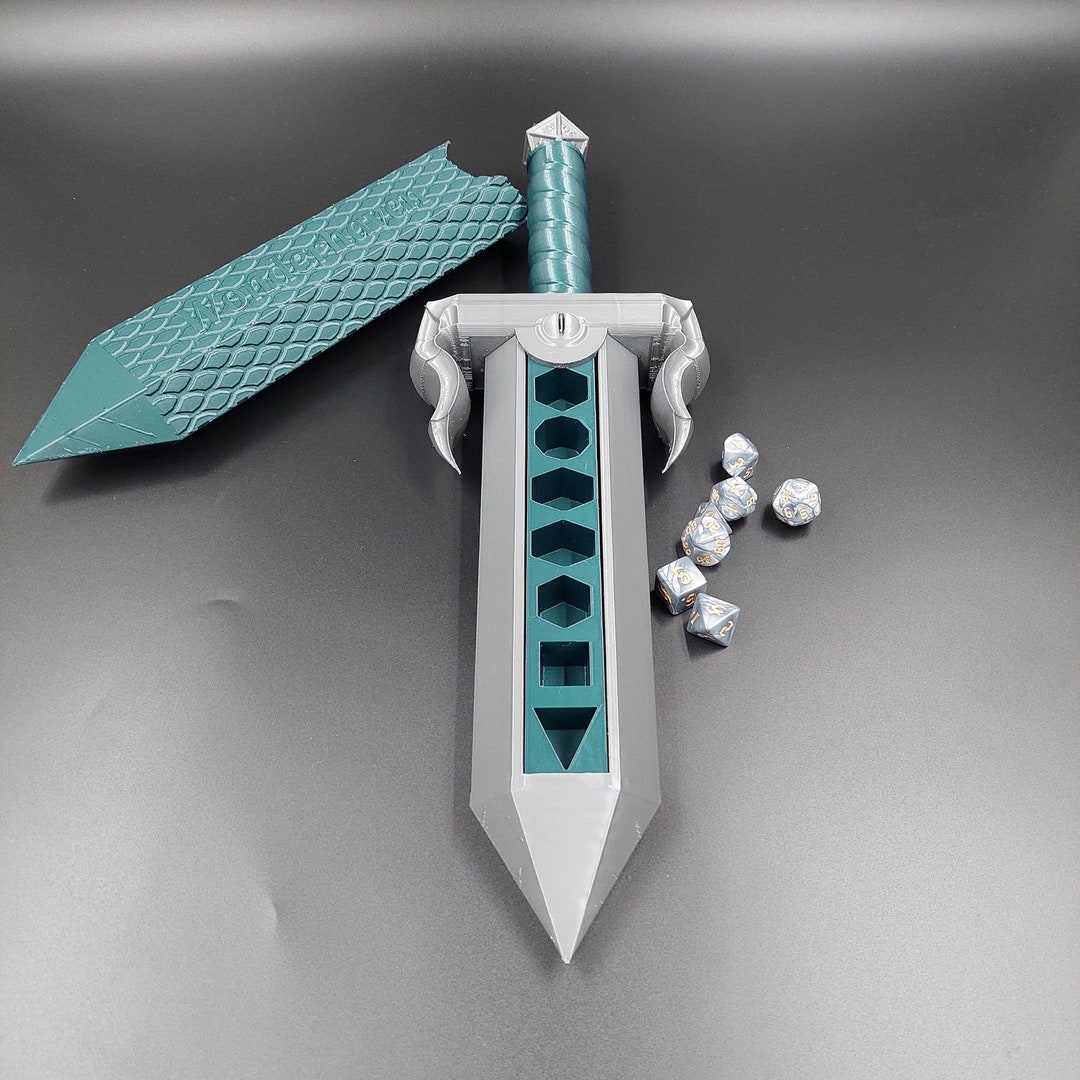 Dragonslayer Sword Dice Holder L Personalized Weapon Dice Etsy