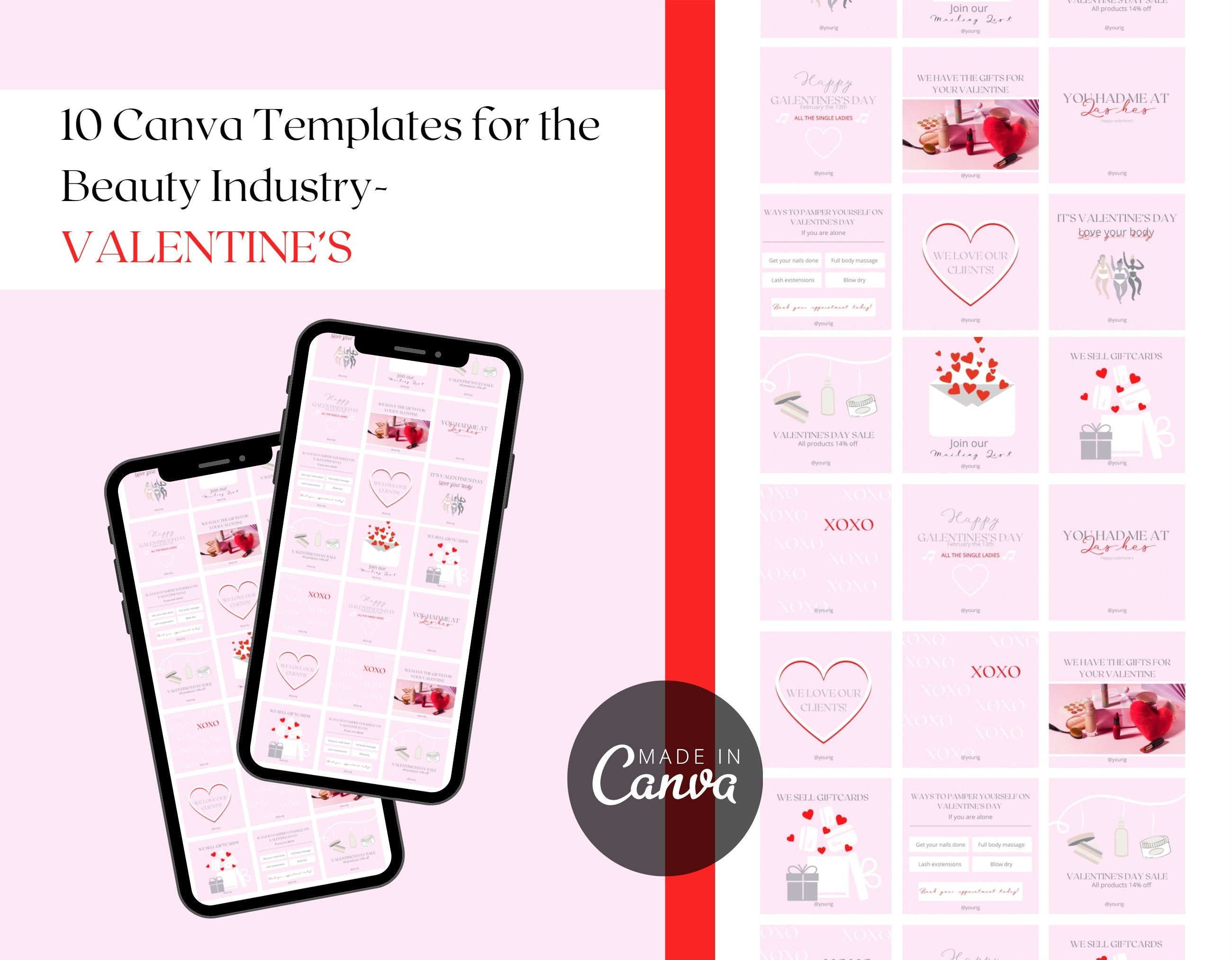 10 Editable Beauty Business Instagram Templates Canva - Etsy