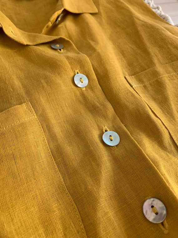 Linen Sleeveless Button Top - image 3