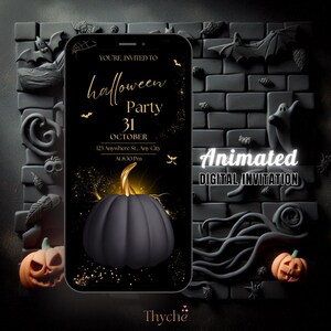 Convites Digitais de Halloween Editáveis | Download Instantâneo | Convites Digitais de Halloween Personalizados