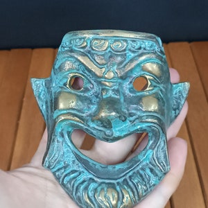 Vintage Theater Bronze Greek Mask 1