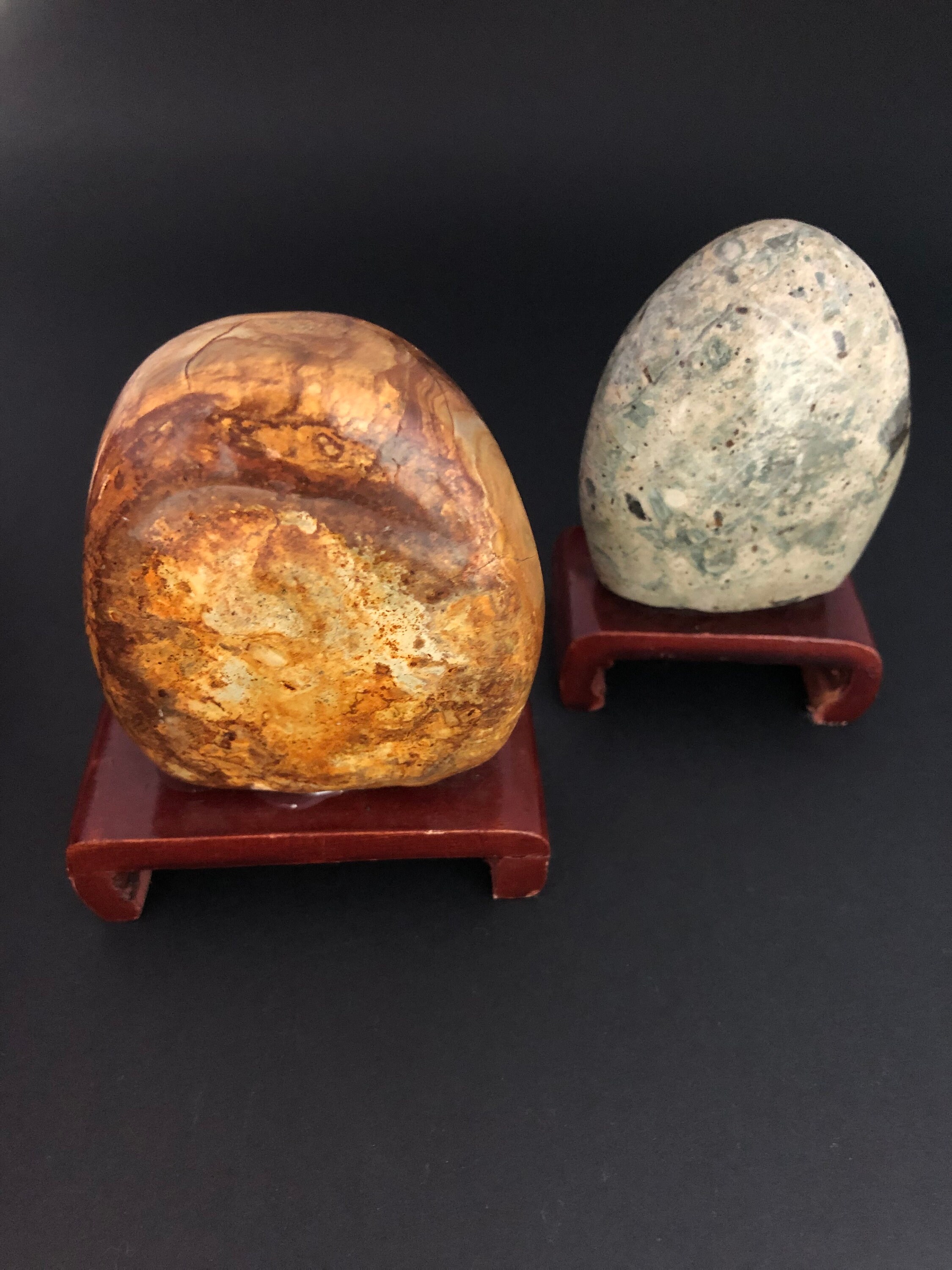 Par vintage de piedras de estudio de erudito chino con base de | Etsy