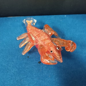 Bellissima scultura in vetro di Murano con statuetta di aragosta d&#39;epoca