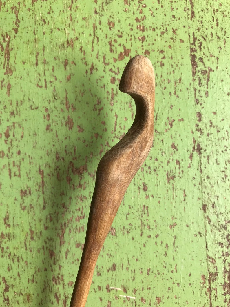 Light Brown Single Wooden Hair Pick