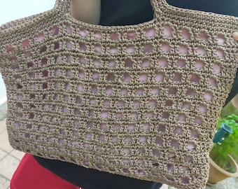 Crochet bag, rectangular bag, shoulder bag