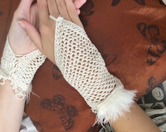 Fingerless gloves, crochet gloves, cotton gloves